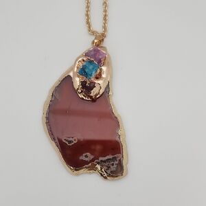 Gold and Multicolor Pendant Necklace